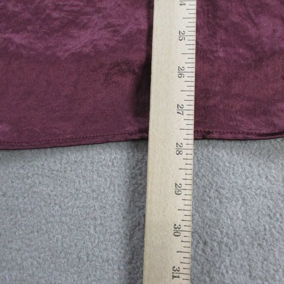 Rag & Bone Top Womens Small Solid Burgundy Satin Silky Flowy Button Up Shirt - Picture 8 of 9